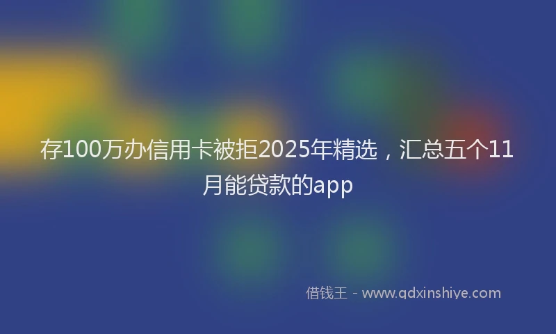 存100万办信用卡被拒2025年精选，汇总五个11月能贷款的app