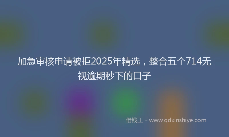 加急审核申请被拒2025年精选，整合五个714无视逾期秒下的口子