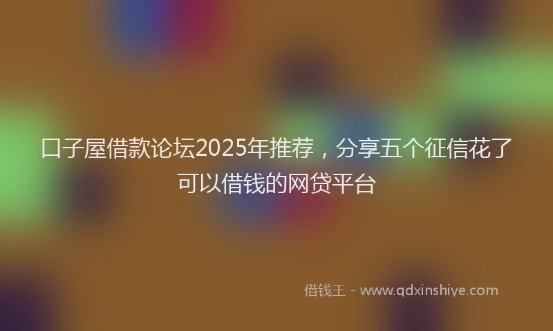 口子屋借款论坛2025年推荐，分享五个征信花了可以借钱的网贷平台