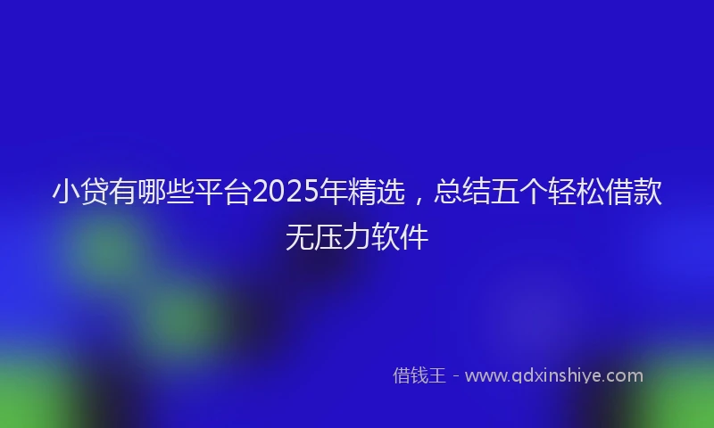 小贷有哪些平台2025年精选，总结五个轻松借款无压力软件