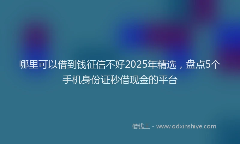 哪里可以借到钱征信不好2025年精选，盘点5个手机身份证秒借现金的平台