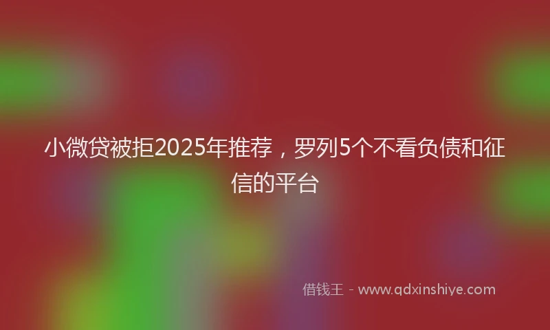 小微贷被拒2025年推荐，罗列5个不看负债和征信的平台