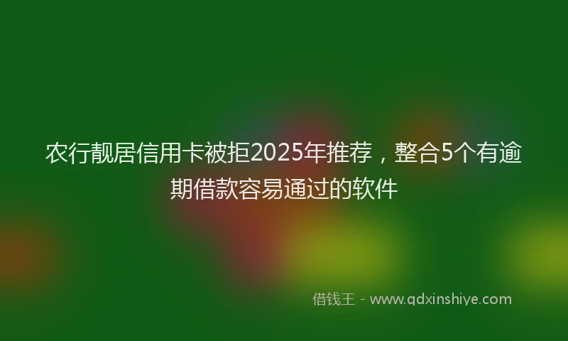 农行靓居信用卡被拒2025年推荐，整合5个有逾期借款容易通过的软件
