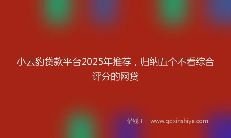 小云豹贷款平台2025年推荐，归纳五个不看综合评分的网贷