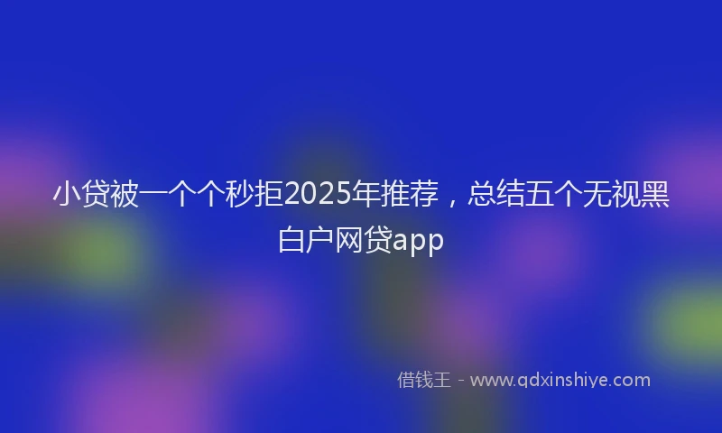 小贷被一个个秒拒2025年推荐，总结五个无视黑白户网贷app