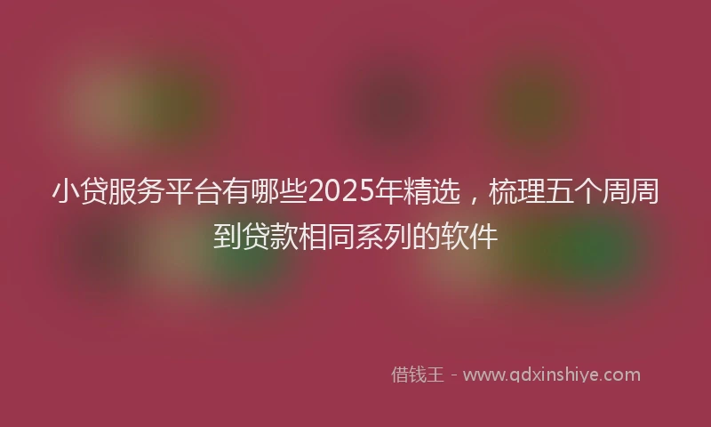 小贷服务平台有哪些2025年精选，梳理五个周周到贷款相同系列的软件