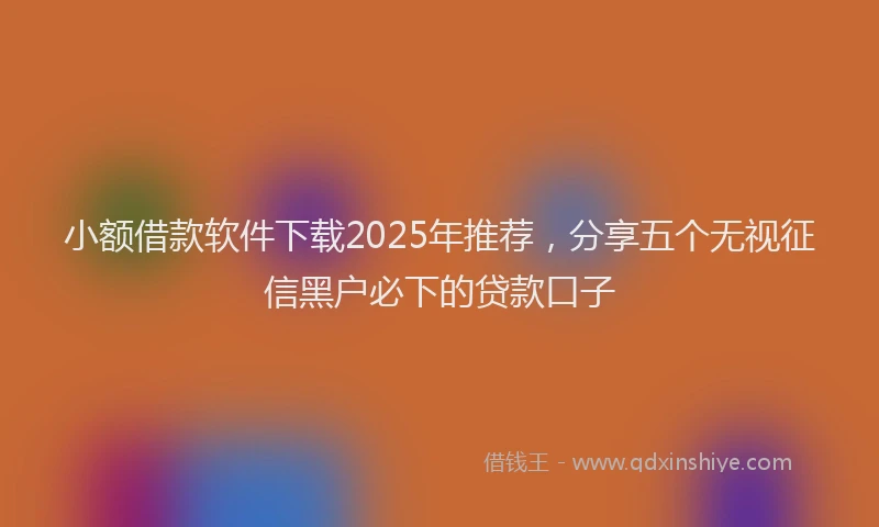 小额借款软件下载2025年推荐，分享五个无视征信黑户必下的贷款口子