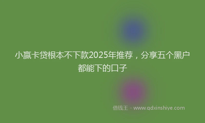 小赢卡贷根本不下款2025年推荐，分享五个黑户都能下的口子