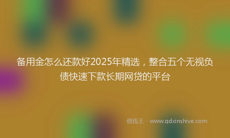 备用金怎么还款好2025年精选，整合五个无视负债快速下款长期网贷的平台