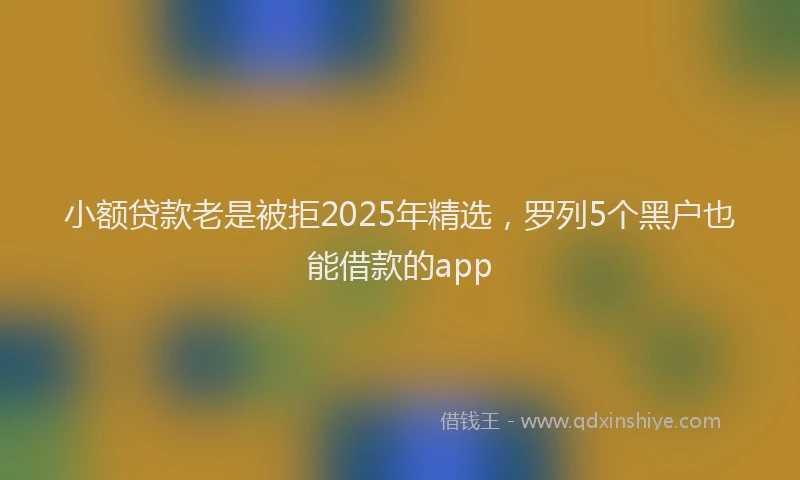 小额贷款老是被拒2025年精选，罗列5个黑户也能借款的app