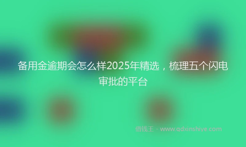 备用金逾期会怎么样2025年精选，梳理五个闪电审批的平台