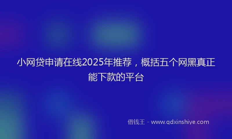 小网贷申请在线2025年推荐，概括五个网黑真正能下款的平台