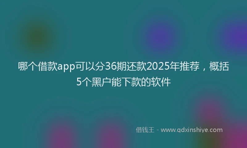 哪个借款app可以分36期还款2025年推荐，概括5个黑户能下款的软件