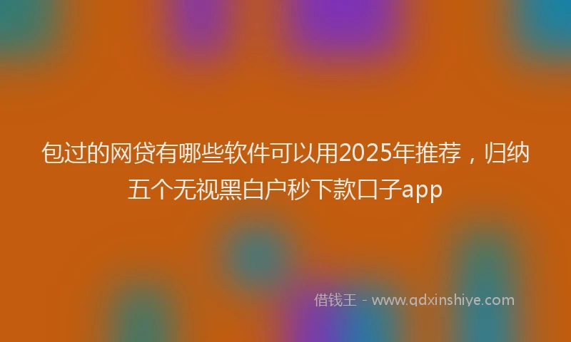包过的网贷有哪些软件可以用2025年推荐，归纳五个无视黑白户秒下款口子app