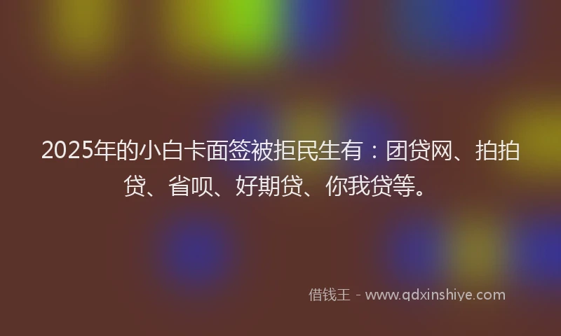 2025年的小白卡面签被拒民生有：团贷网、拍拍贷、省呗、好期贷、你我贷等。