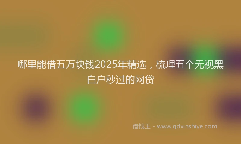 哪里能借五万块钱2025年精选，梳理五个无视黑白户秒过的网贷