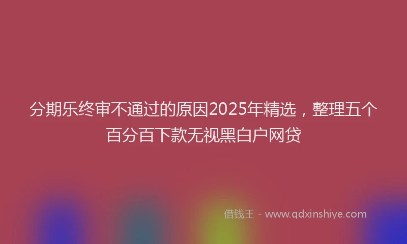 分期乐终审不通过的原因2025年精选，整理五个百分百下款无视黑白户网贷