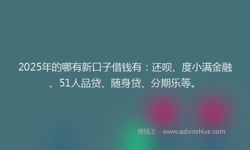 2025年的哪有新口子借钱有：还呗、度小满金融、51人品贷、随身贷、分期乐等。