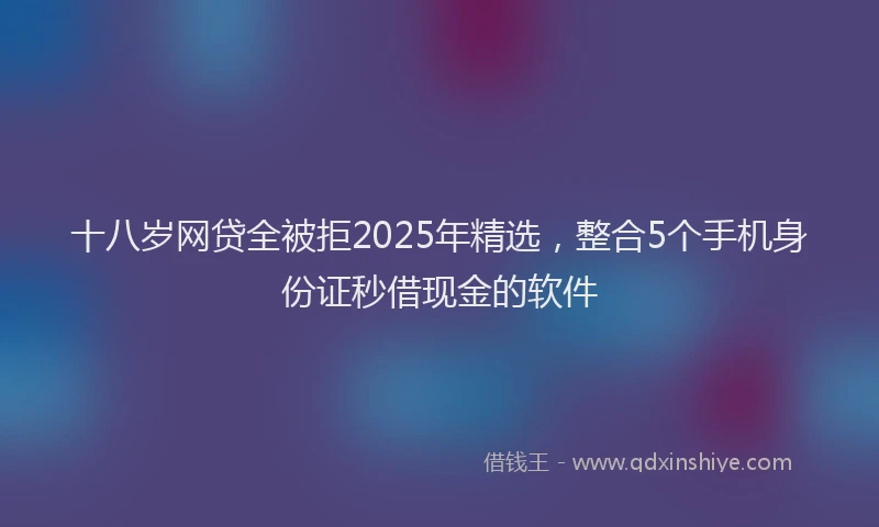 十八岁网贷全被拒2025年精选，整合5个手机身份证秒借现金的软件