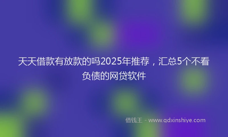 天天借款有放款的吗2025年推荐，汇总5个不看负债的网贷软件