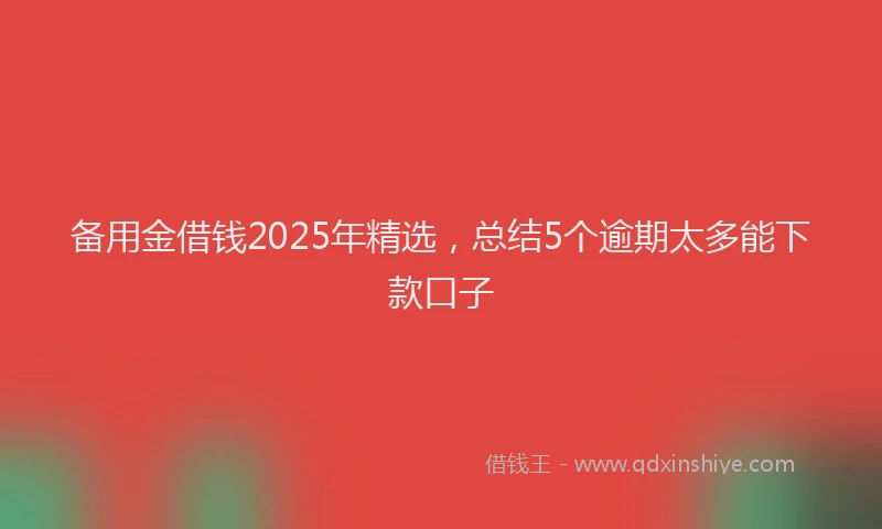 备用金借钱2025年精选，总结5个逾期太多能下款口子