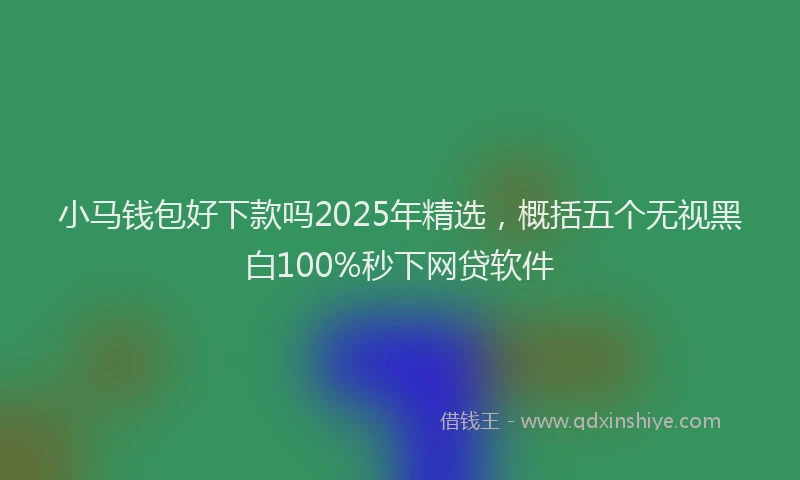 小马钱包好下款吗2025年精选，概括五个无视黑白100%秒下网贷软件