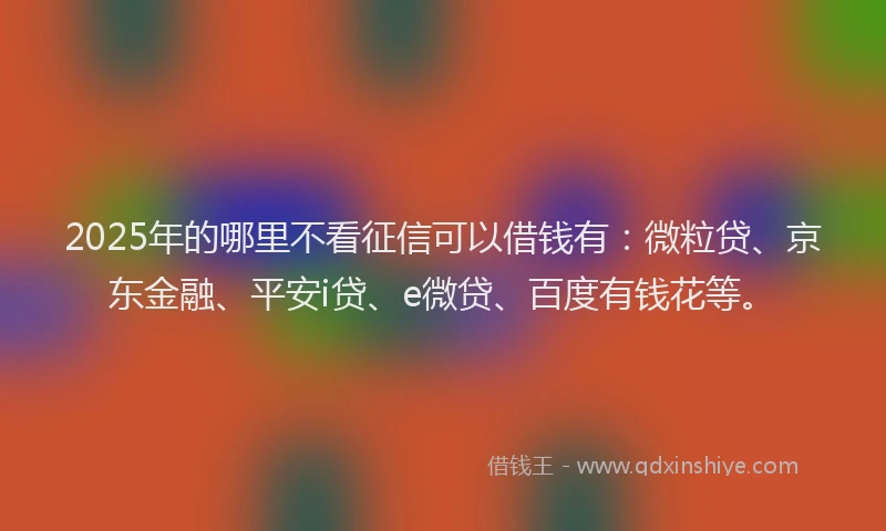 2025年的哪里不看征信可以借钱有：微粒贷、京东金融、平安i贷、e微贷、百度有钱花等。