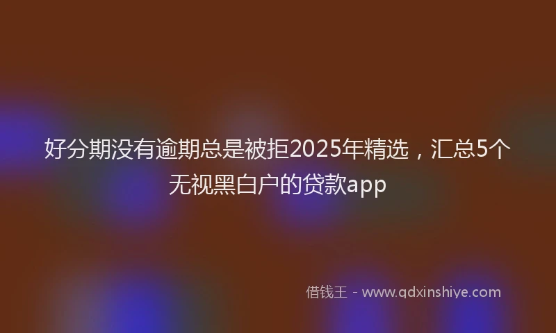 好分期没有逾期总是被拒2025年精选，汇总5个无视黑白户的贷款app
