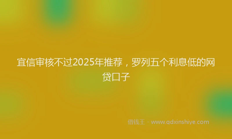宜信审核不过2025年推荐，罗列五个利息低的网贷口子