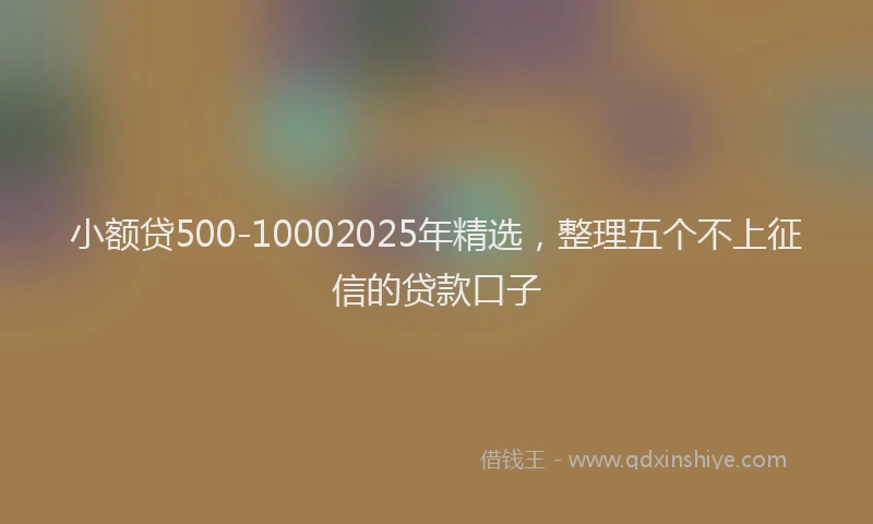 小额贷500-10002025年精选，整理五个不上征信的贷款口子