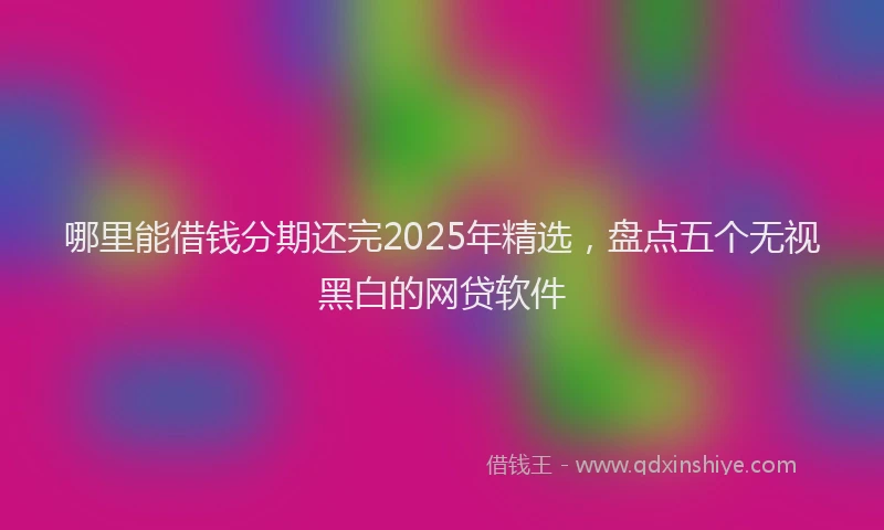 哪里能借钱分期还完2025年精选，盘点五个无视黑白的网贷软件