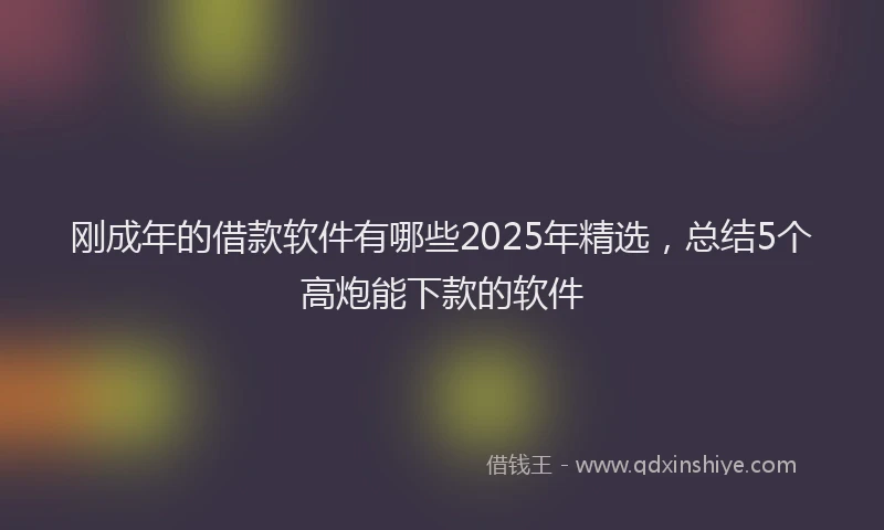 刚成年的借款软件有哪些2025年精选，总结5个高炮能下款的软件