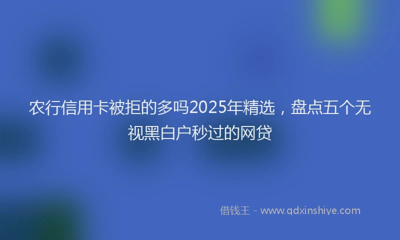 农行信用卡被拒的多吗2025年精选，盘点五个无视黑白户秒过的网贷