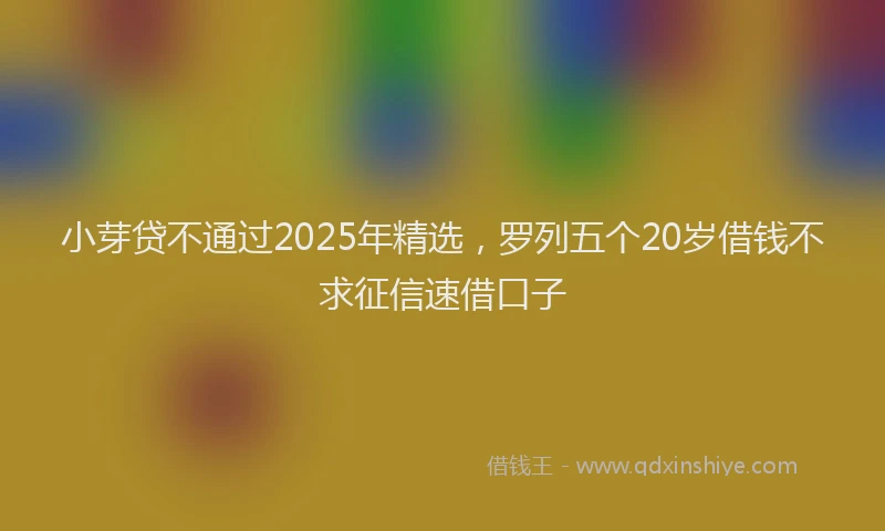 小芽贷不通过2025年精选，罗列五个20岁借钱不求征信速借口子