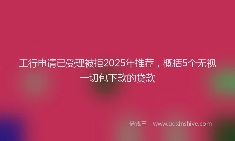 工行申请已受理被拒2025年推荐，概括5个无视一切包下款的贷款