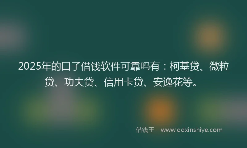 2025年的口子借钱软件可靠吗有：柯基贷、微粒贷、功夫贷、信用卡贷、安逸花等。