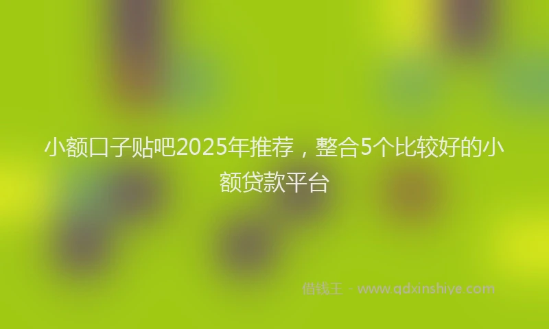 小额口子贴吧2025年推荐，整合5个比较好的小额贷款平台