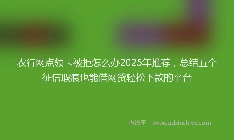 农行网点领卡被拒怎么办2025年推荐，总结五个征信瑕疵也能借网贷轻松下款的平台