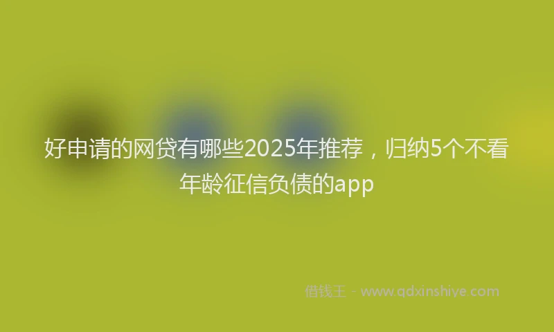 好申请的网贷有哪些2025年推荐，归纳5个不看年龄征信负债的app