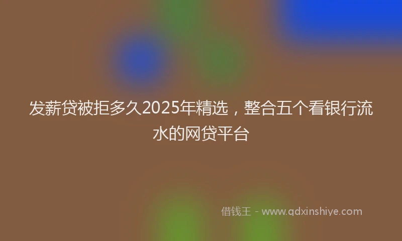 发薪贷被拒多久2025年精选，整合五个看银行流水的网贷平台