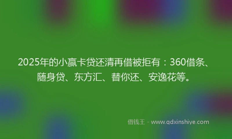 2025年的小赢卡贷还清再借被拒有：360借条、随身贷、东方汇、替你还、安逸花等。
