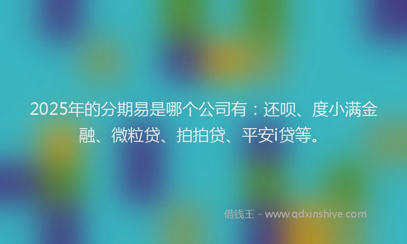 2025年的分期易是哪个公司有：还呗、度小满金融、微粒贷、拍拍贷、平安i贷等。