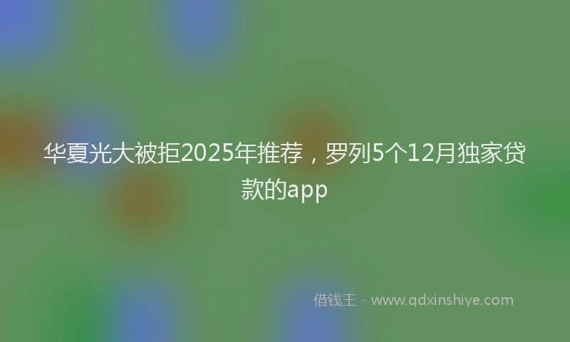 华夏光大被拒2025年推荐，罗列5个12月独家贷款的app