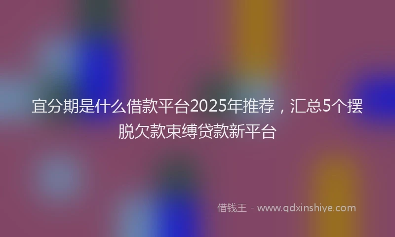 宜分期是什么借款平台2025年推荐，汇总5个摆脱欠款束缚贷款新平台