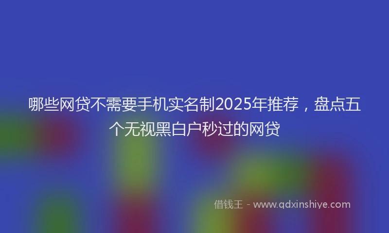 哪些网贷不需要手机实名制2025年推荐，盘点五个无视黑白户秒过的网贷