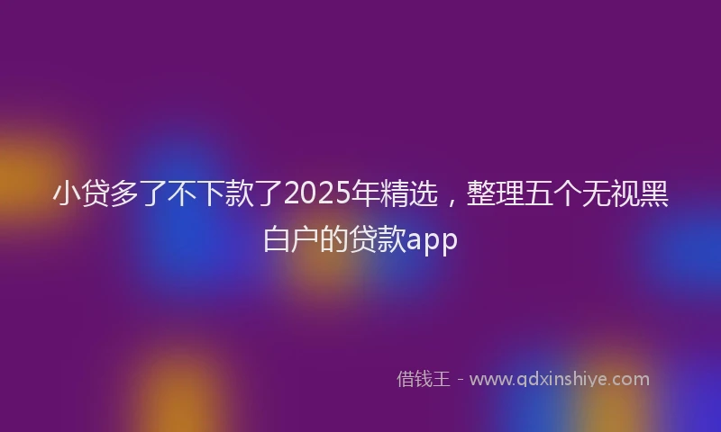 小贷多了不下款了2025年精选，整理五个无视黑白户的贷款app