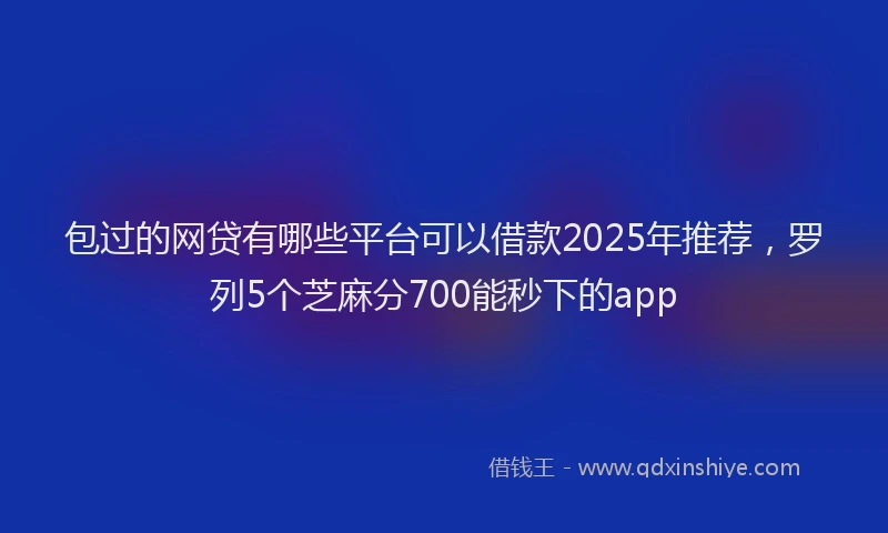 包过的网贷有哪些平台可以借款2025年推荐，罗列5个芝麻分700能秒下的app
