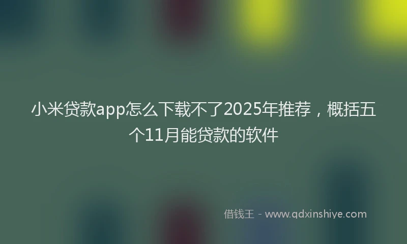 小米贷款app怎么下载不了2025年推荐，概括五个11月能贷款的软件