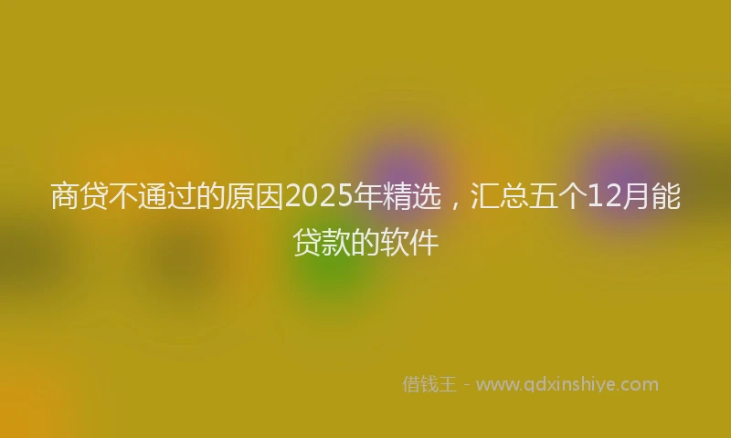 商贷不通过的原因2025年精选，汇总五个12月能贷款的软件