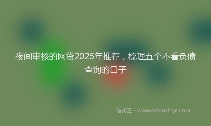 夜间审核的网贷2025年推荐，梳理五个不看负债查询的口子